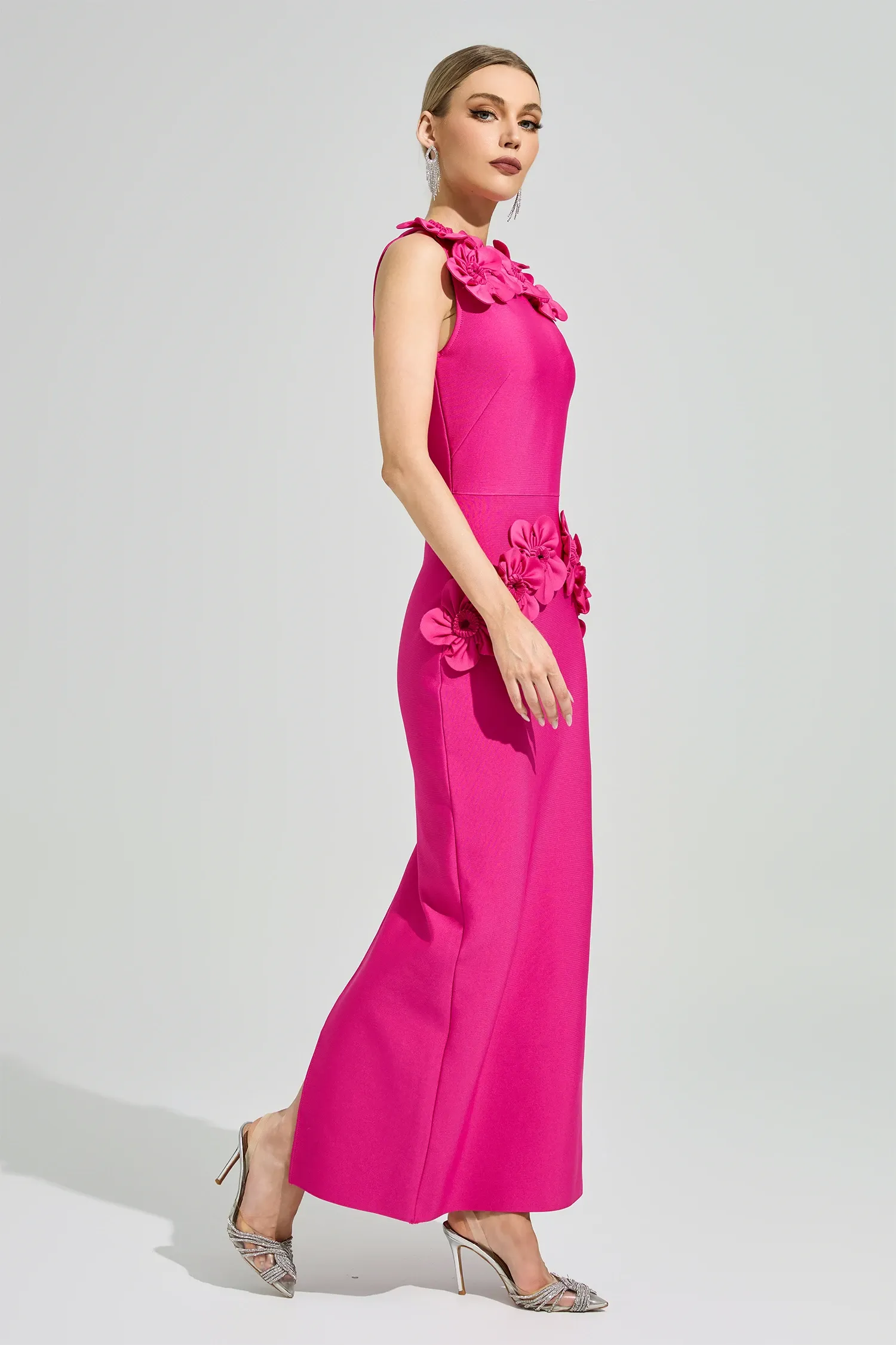 Newman Pink Floral Formal Dress