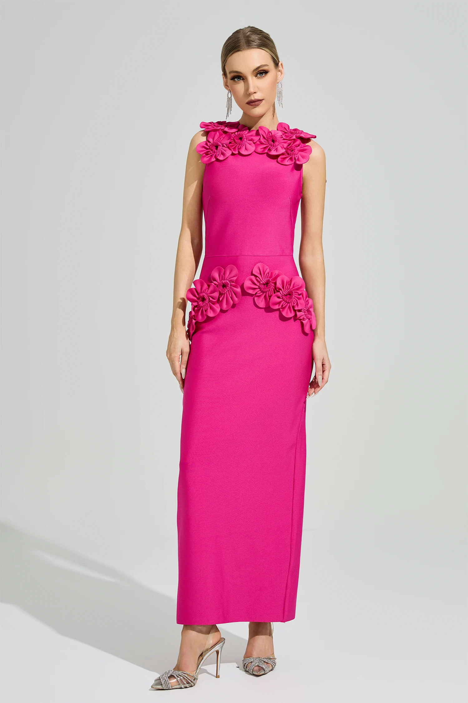 Newman Pink Floral Formal Dress