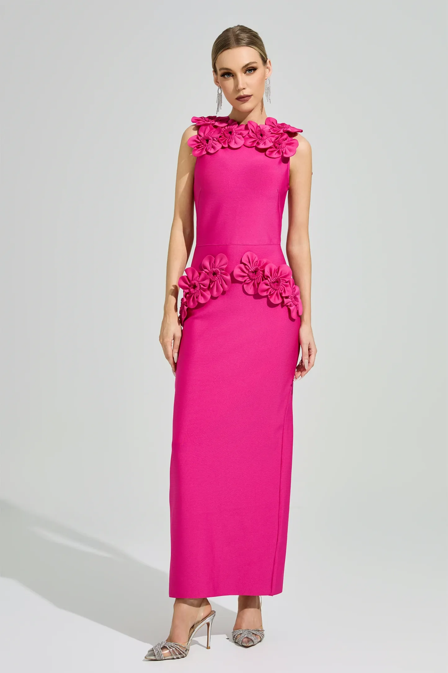 Newman Pink Floral Formal Dress