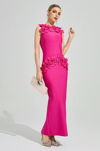 Newman Pink Floral Formal Dress