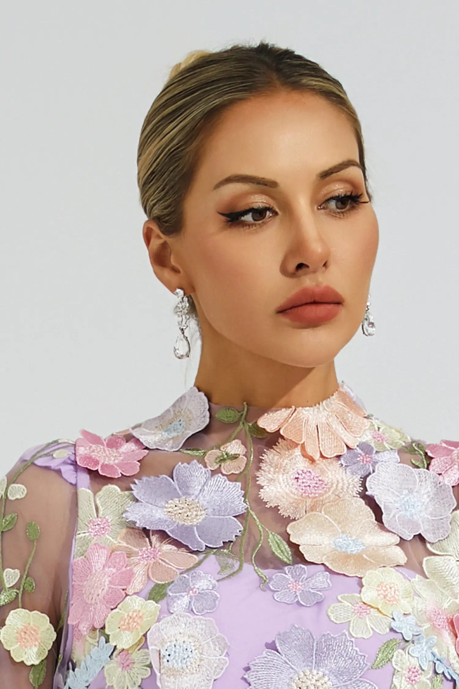 Edwiin Silver Crystal Earrings