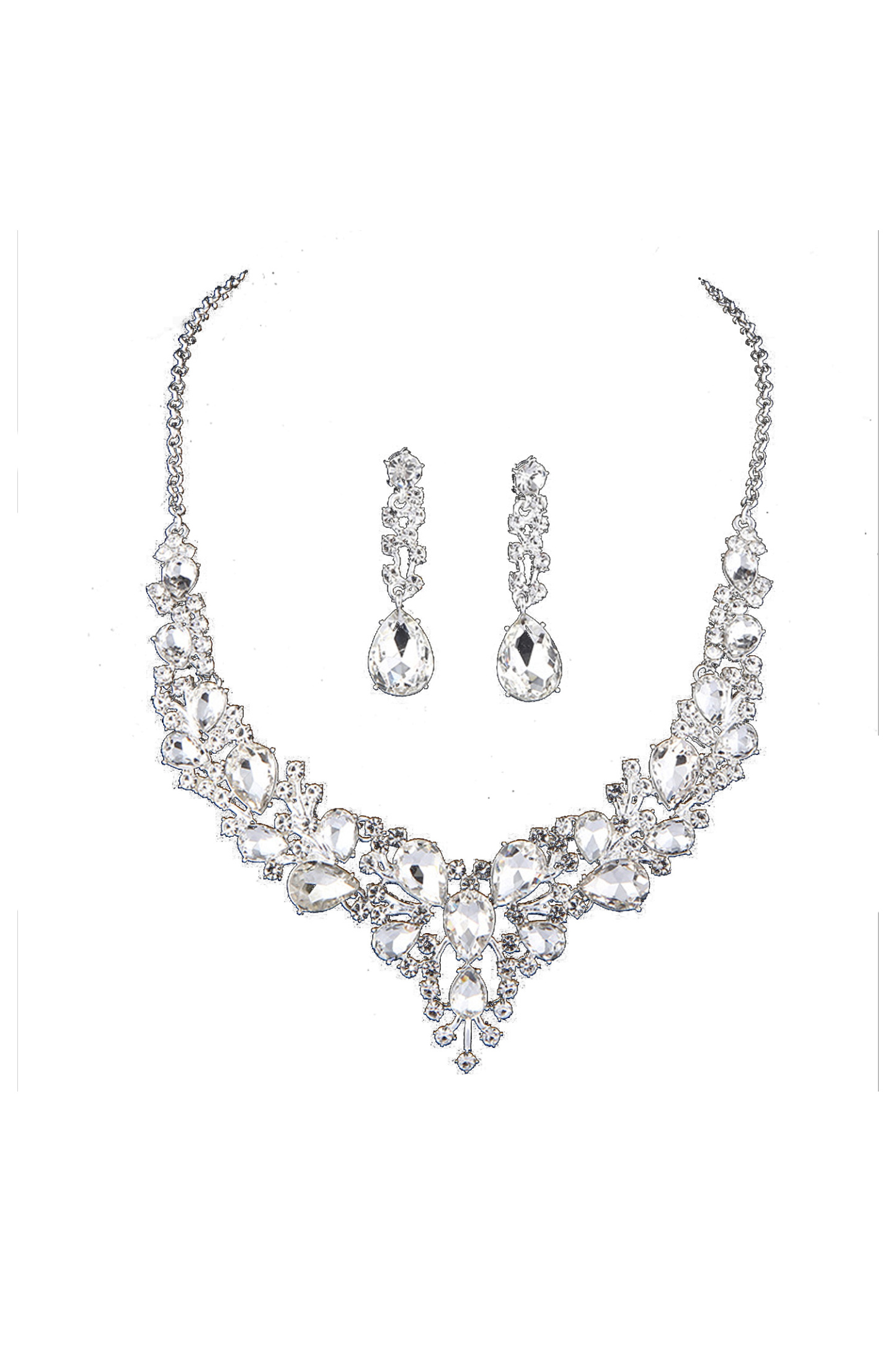 Edwiin Silver Crystal Earrings