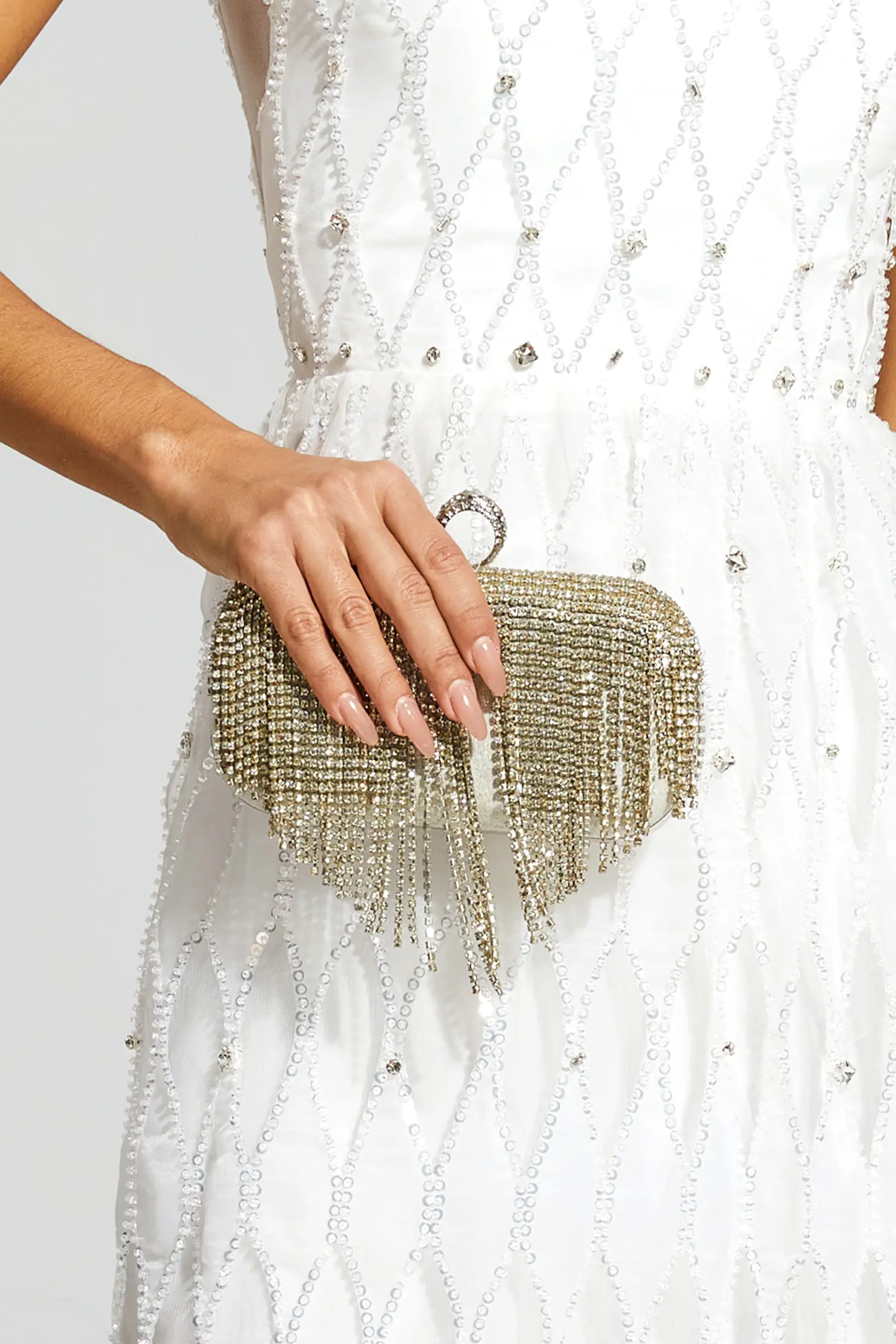 Mandy Silver Diamond Bag