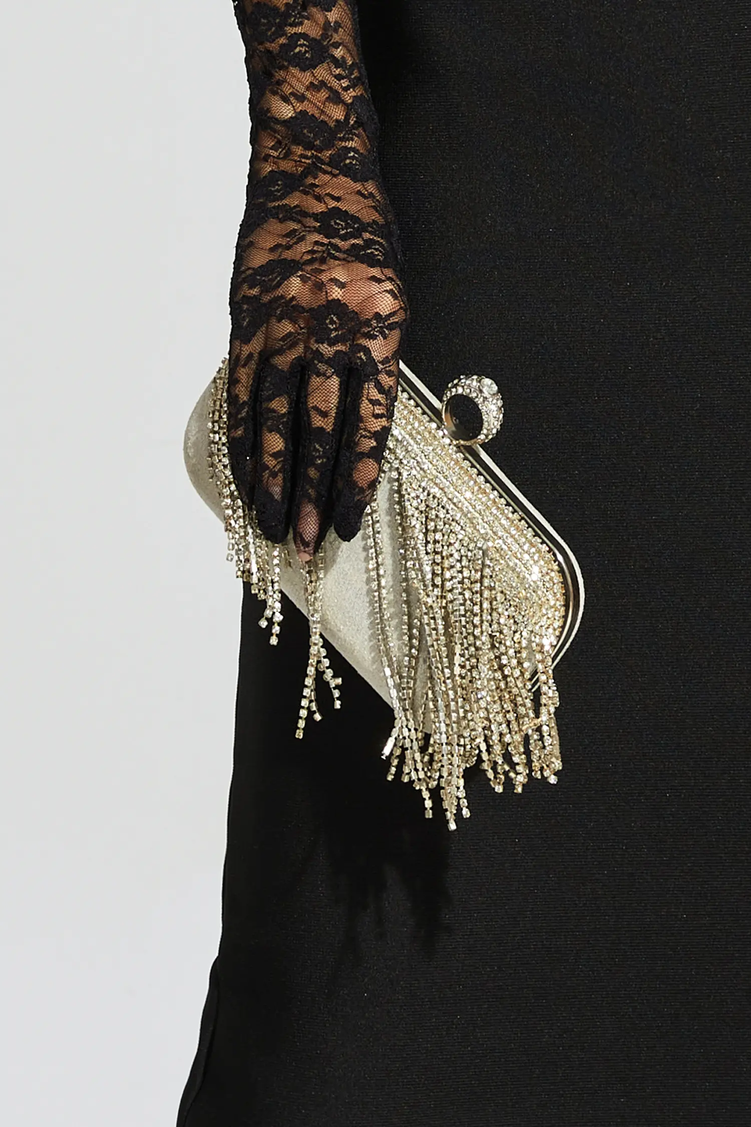 Mandy Silver Diamond Bag