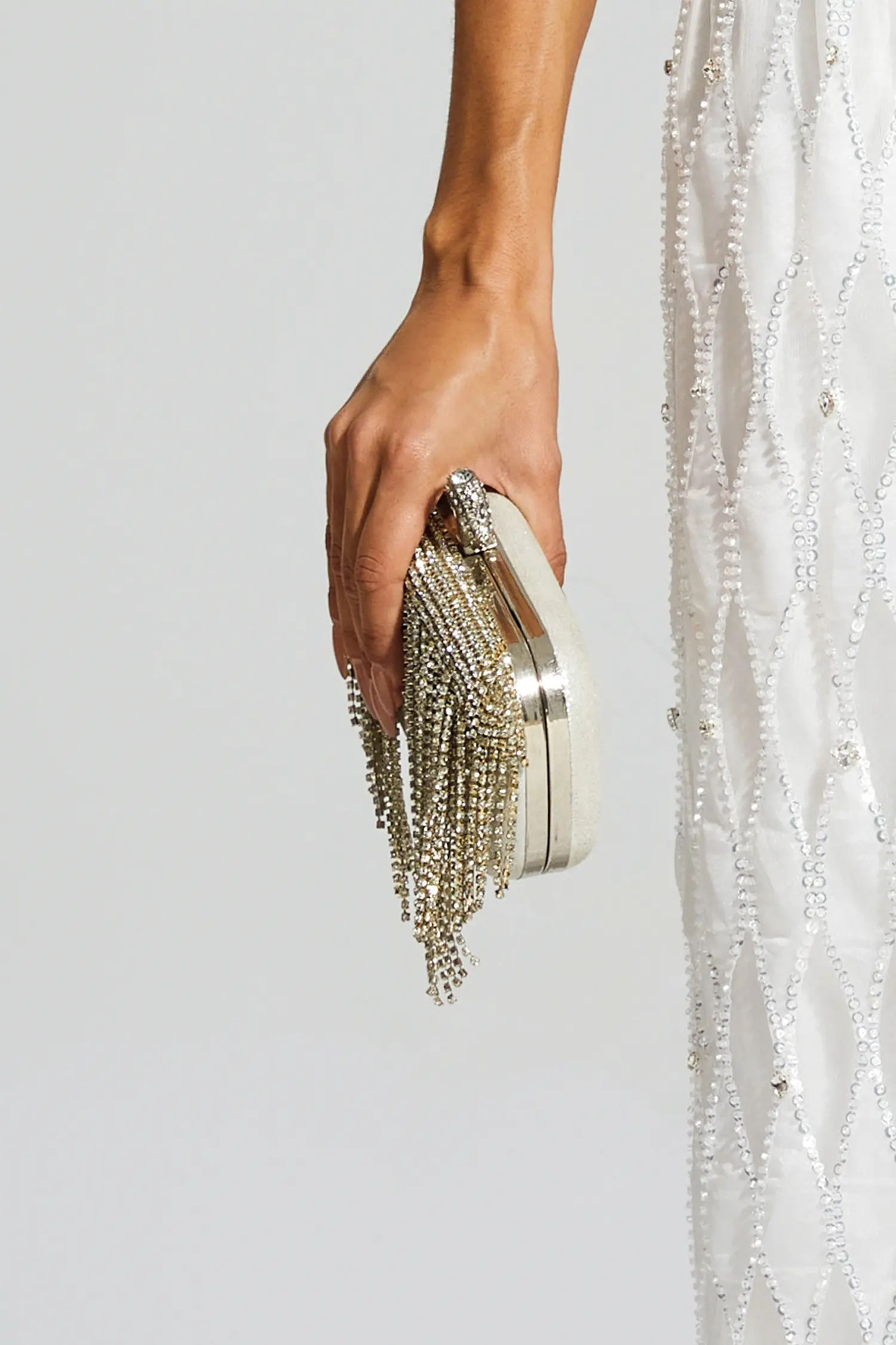 Mandy Silver Diamond Bag