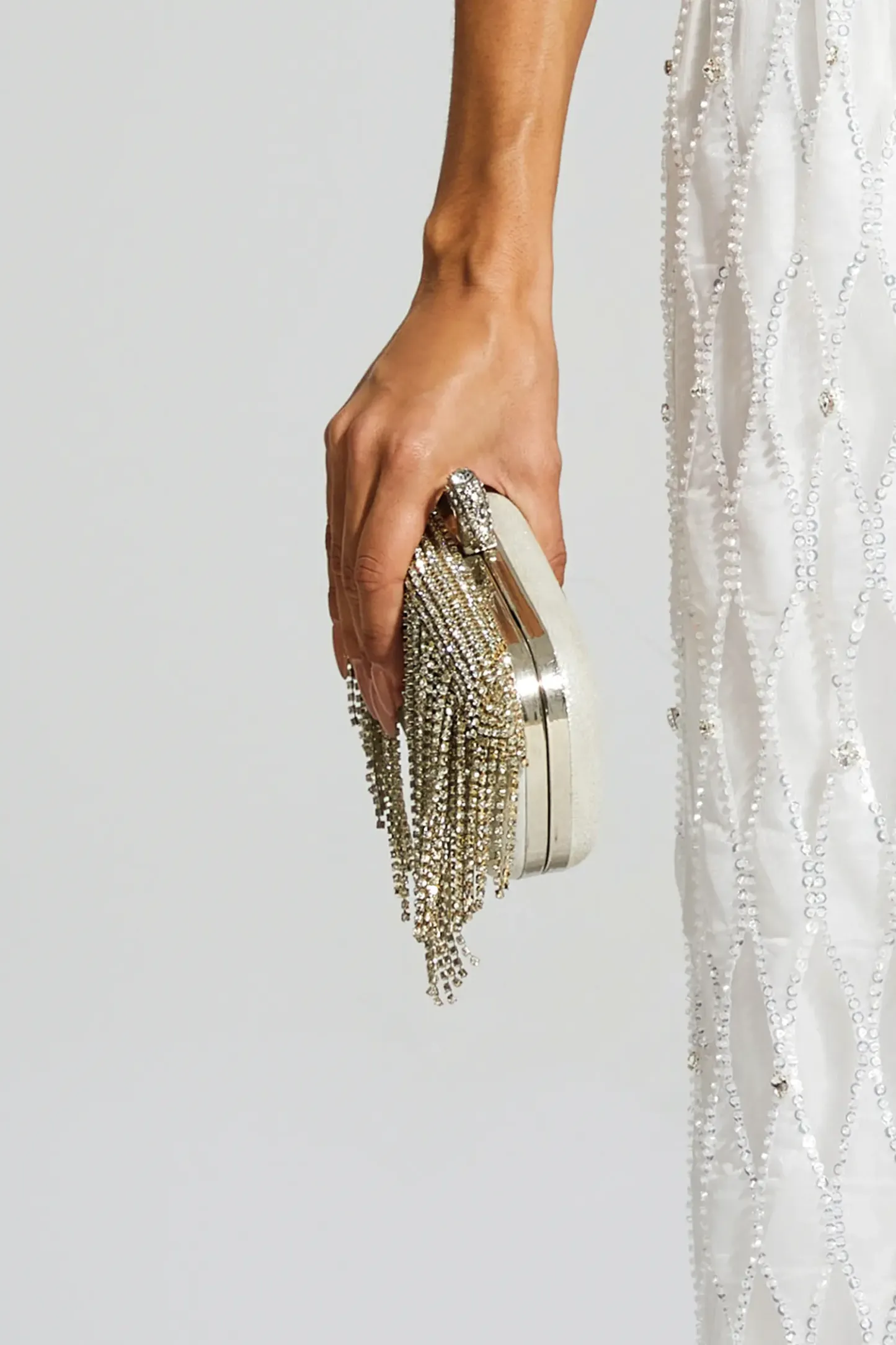 Mandy Silver Diamond Bag