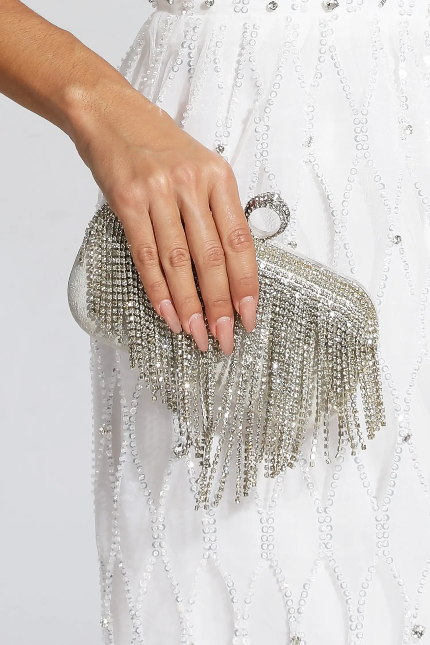Mandy Silver Diamond Bag