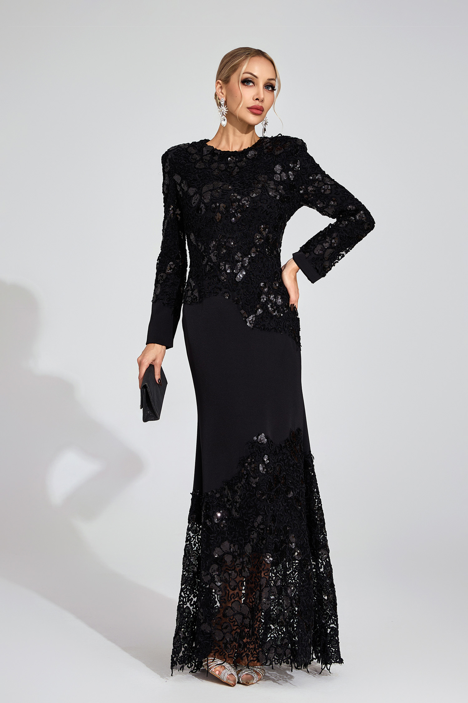 Sophy Black Embroidered Maxi Dress