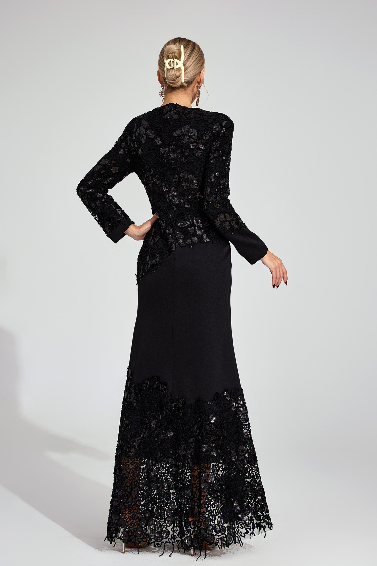 Sophy Black Embroidered Maxi Dress