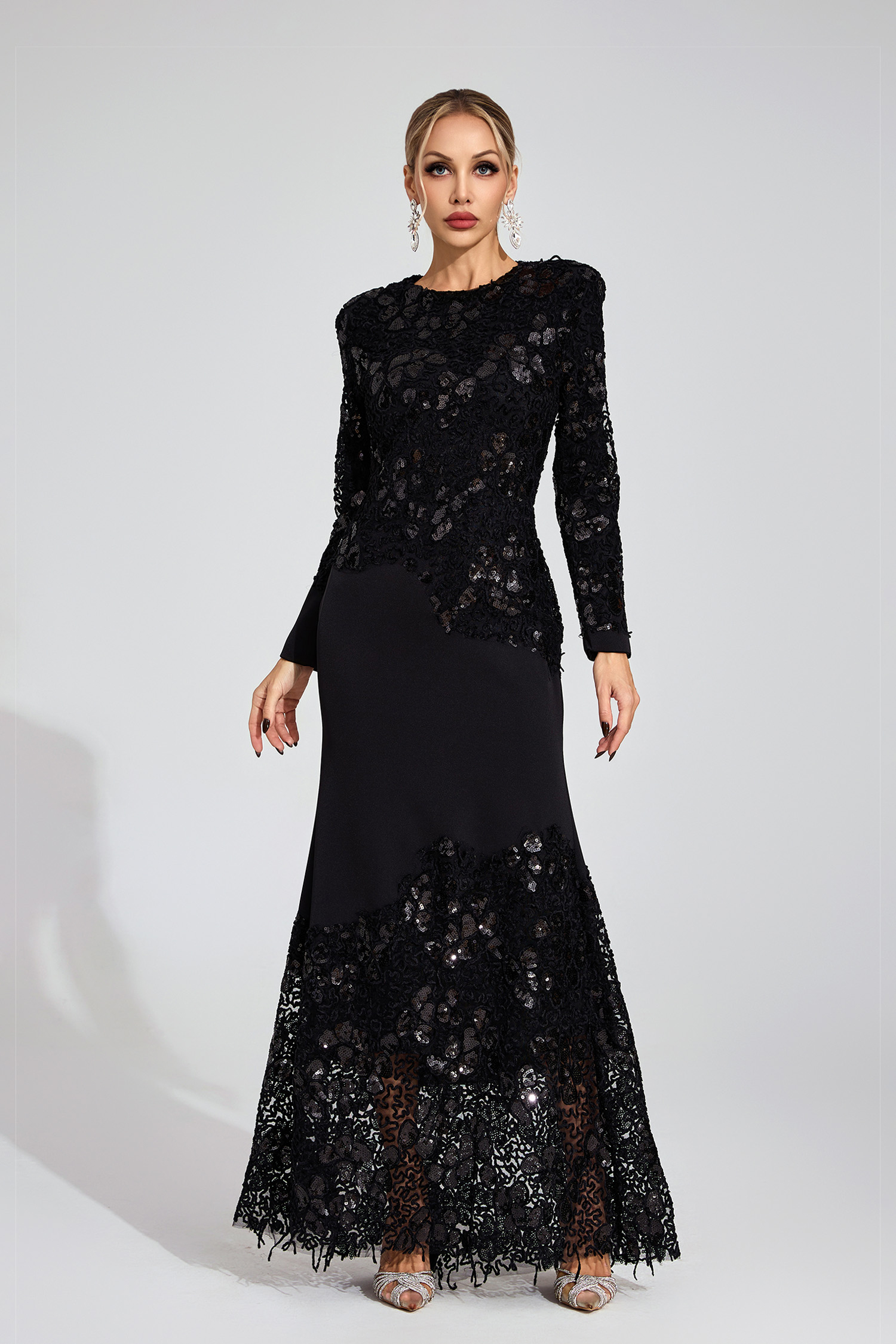 Sophy Black Embroidered Maxi Dress