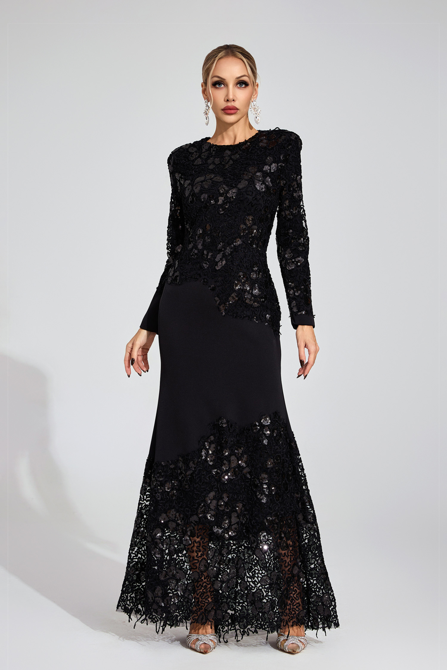 Sophy Black Embroidered Maxi Dress
