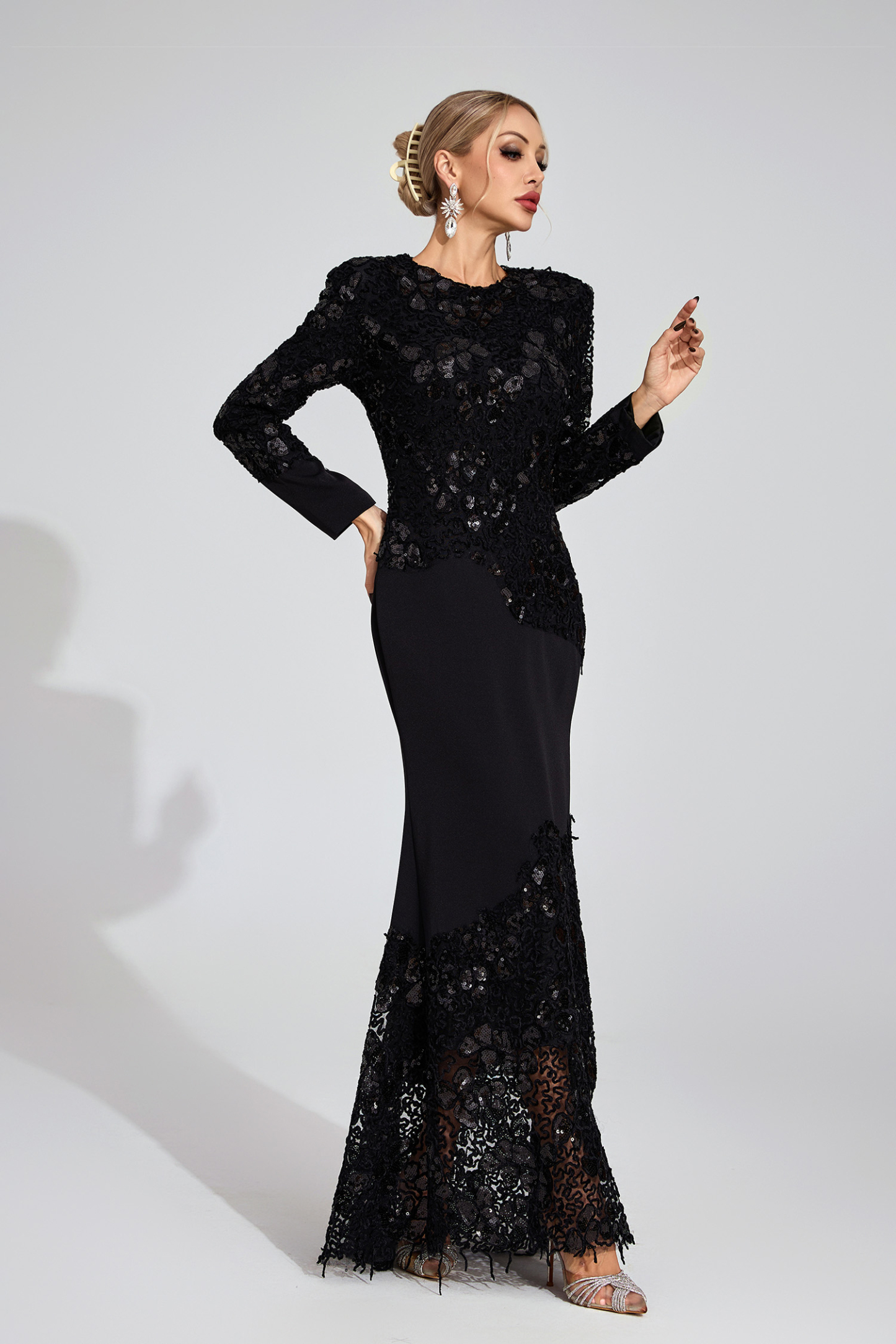 Sophy Black Embroidered Maxi Dress