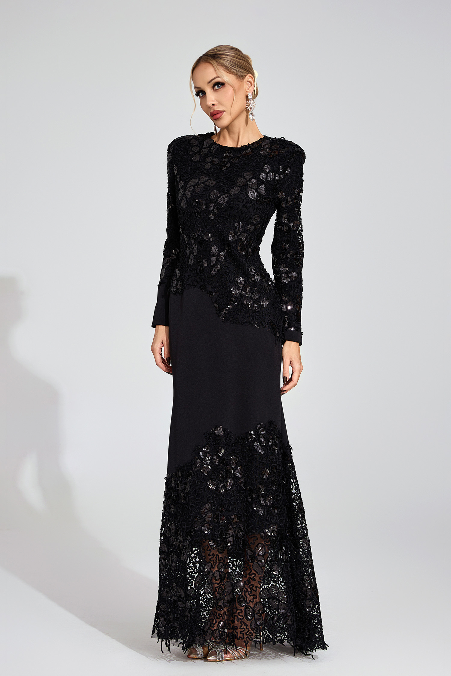 Sophy Black Embroidered Maxi Dress