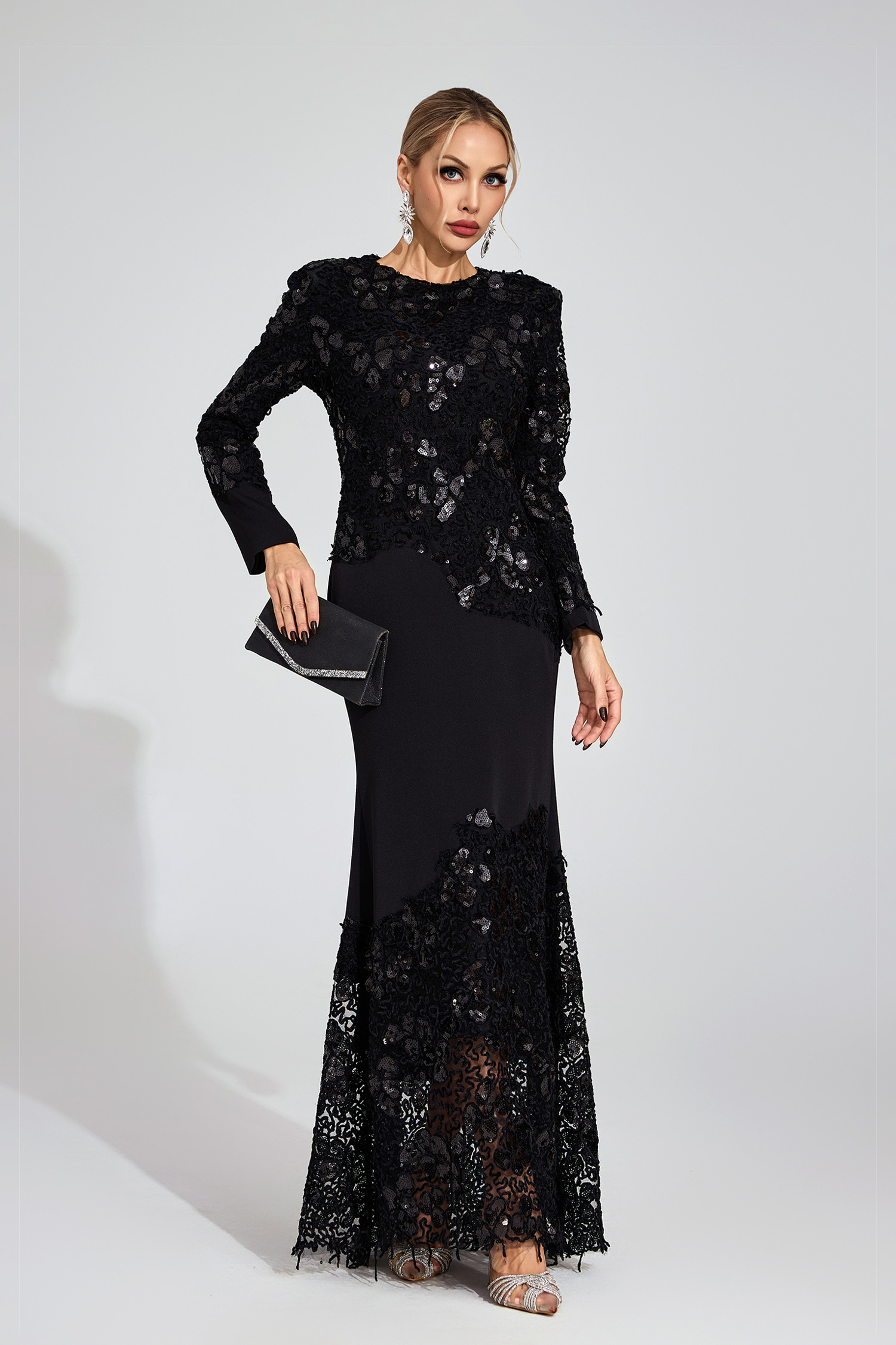 Sophy Black Embroidered Maxi Dress