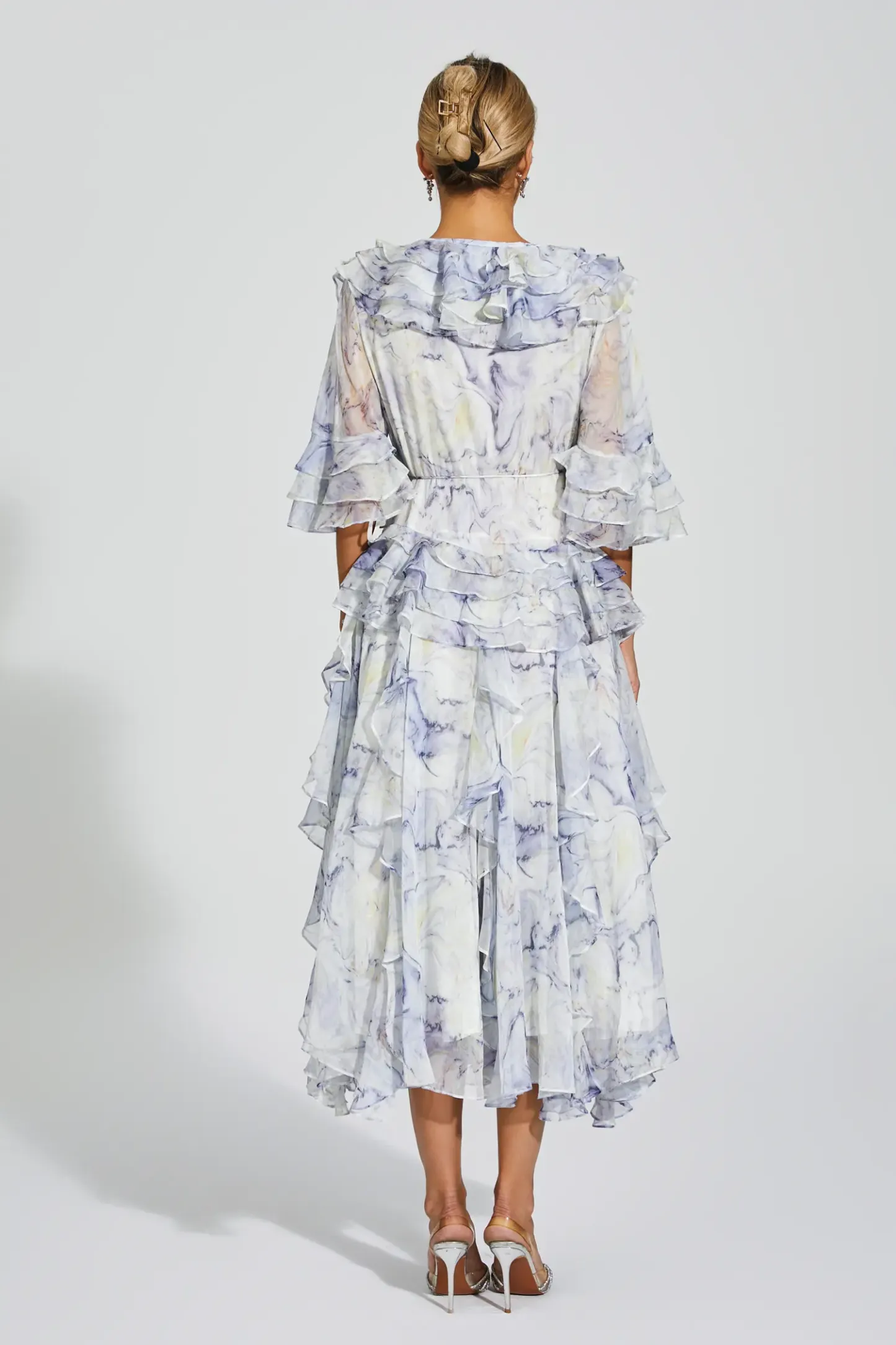 Datura Purple Ruched Midi Dress