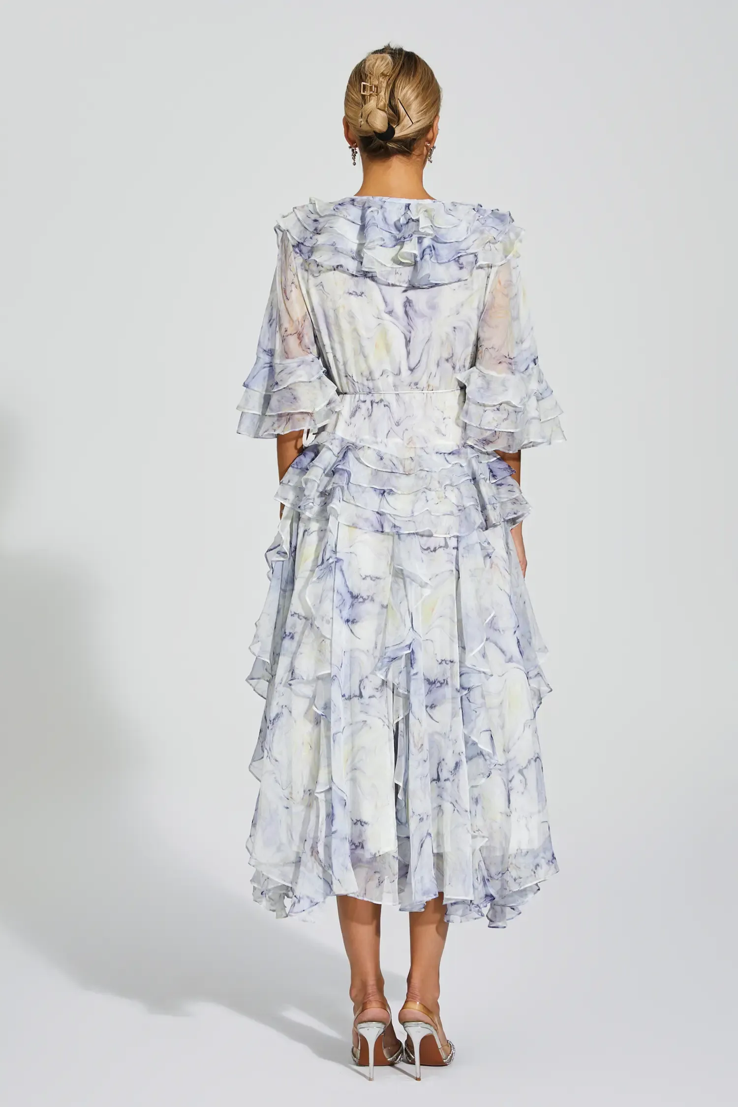 Datura Purple Ruched Midi Dress