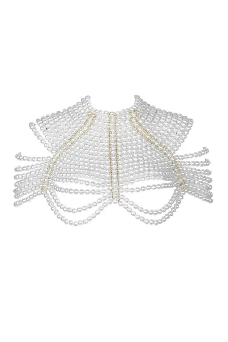 Motley Multilayer Pearl Shawl Necklace