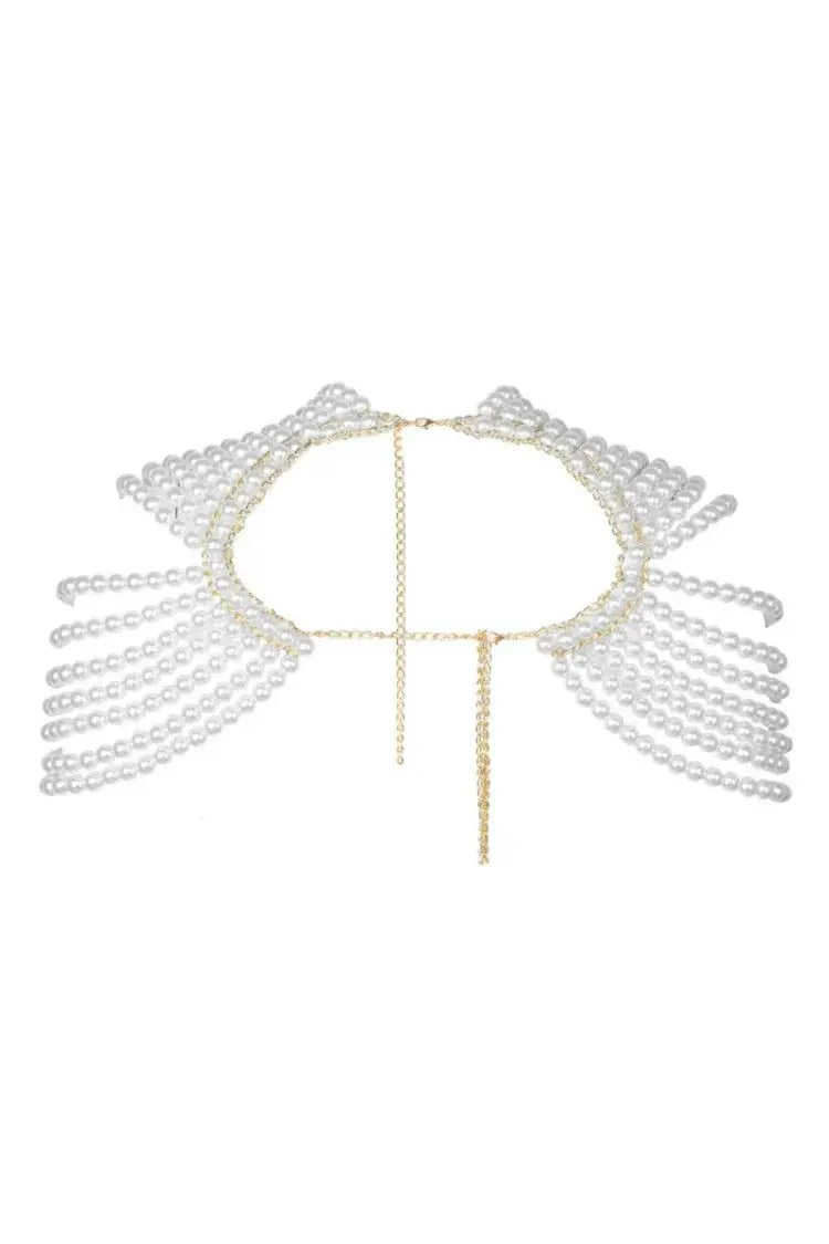 Motley Multilayer Pearl Shawl Necklace