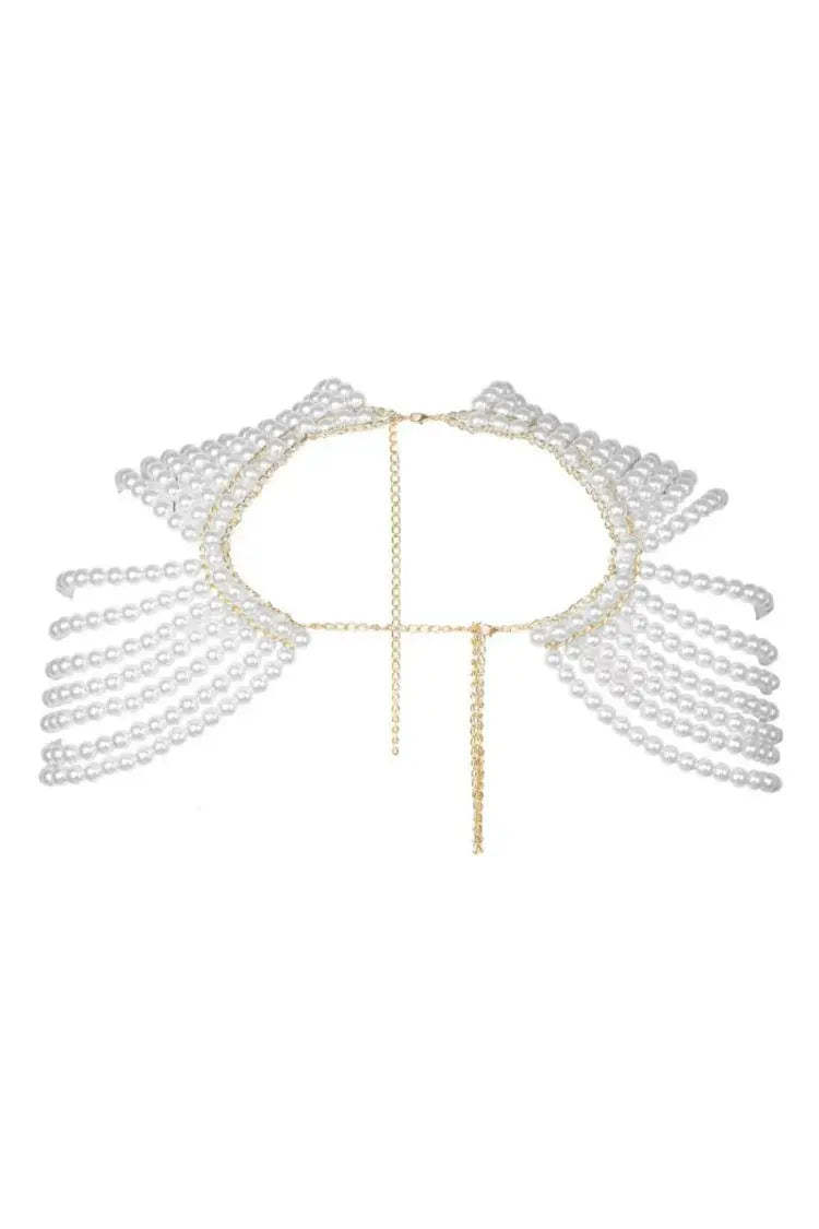 Motley Multilayer Pearl Shawl Necklace