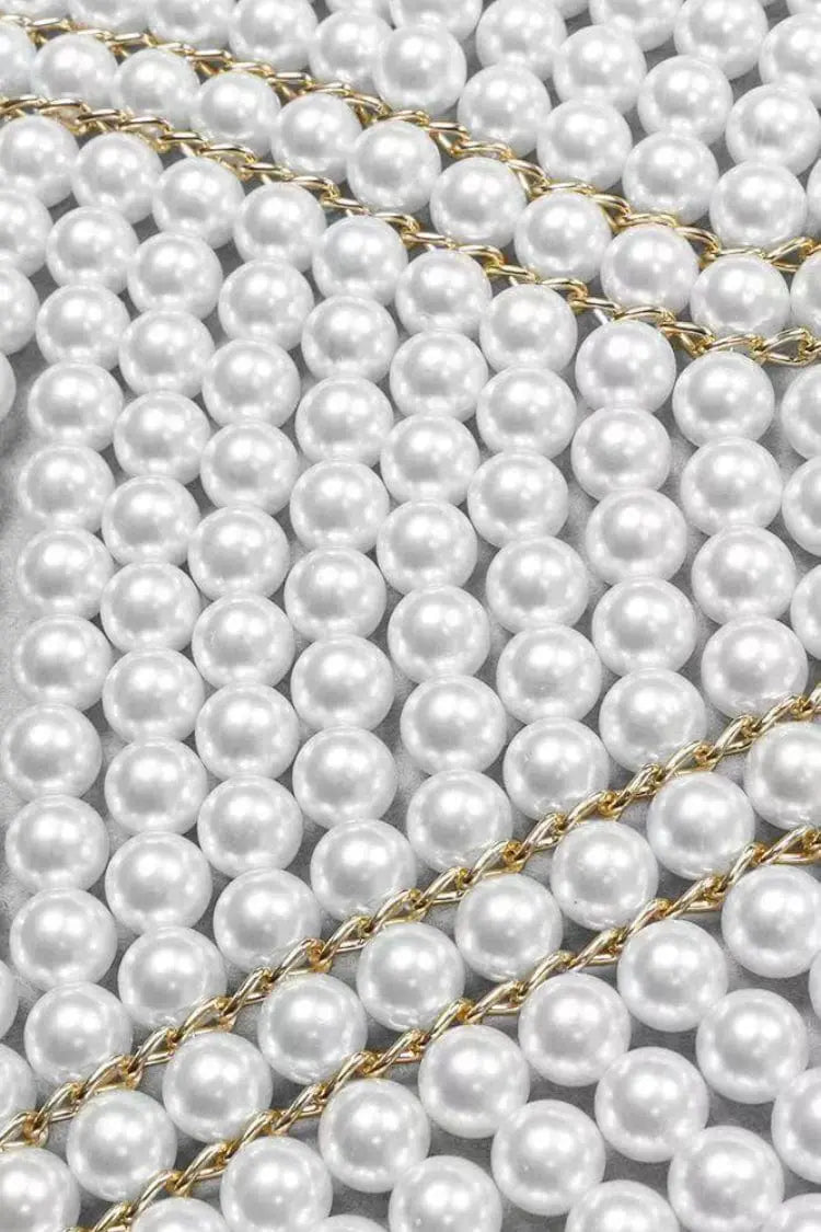 Motley Multilayer Pearl Shawl Necklace