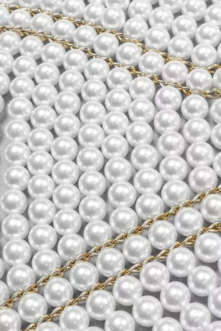 Motley Multilayer Pearl Shawl Necklace