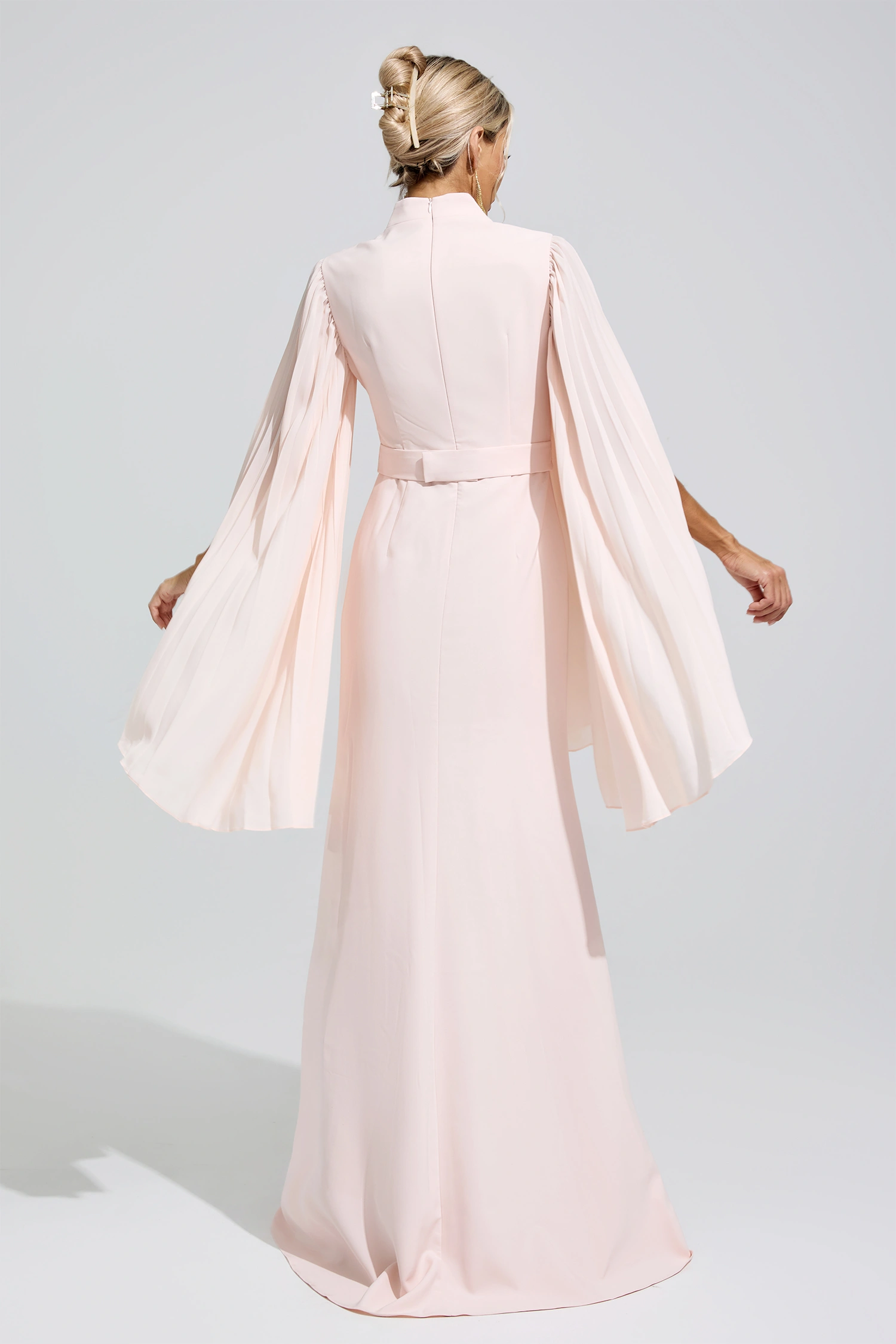 Erinna Apricot Rhinestone Embellished Dress
