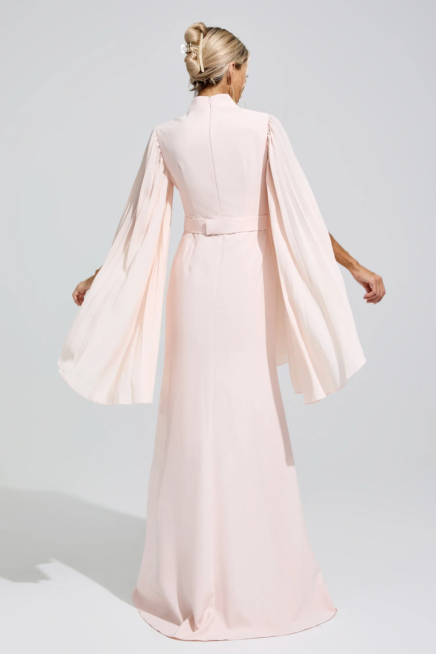 Erinna Apricot Rhinestone Embellished Dress