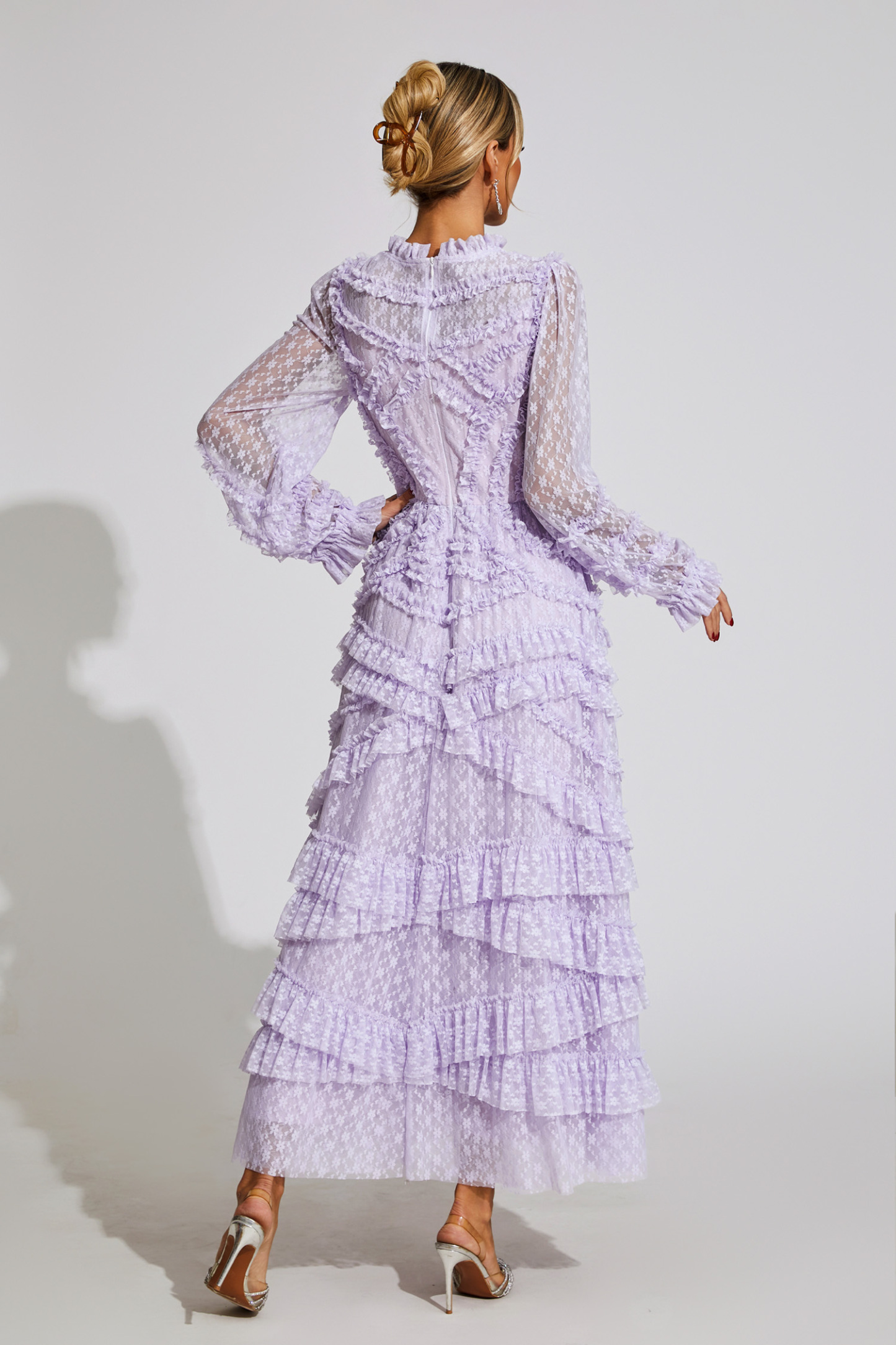Malan Light Purple Floral Midi Dress