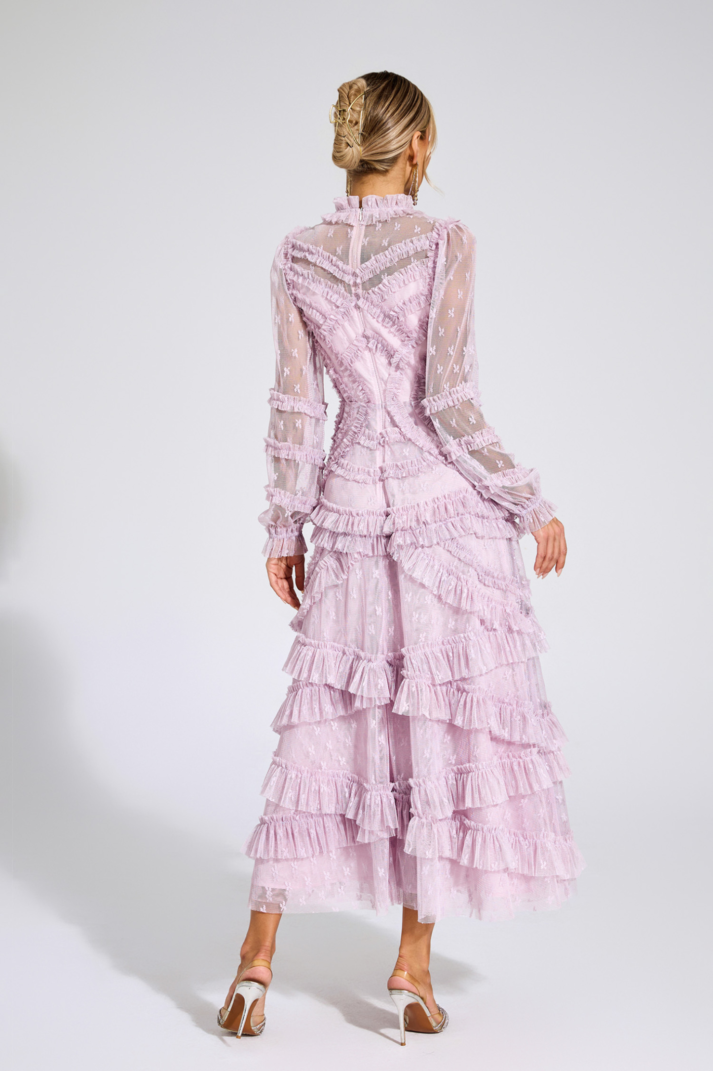 Malan Light Purple Floral Midi Dress