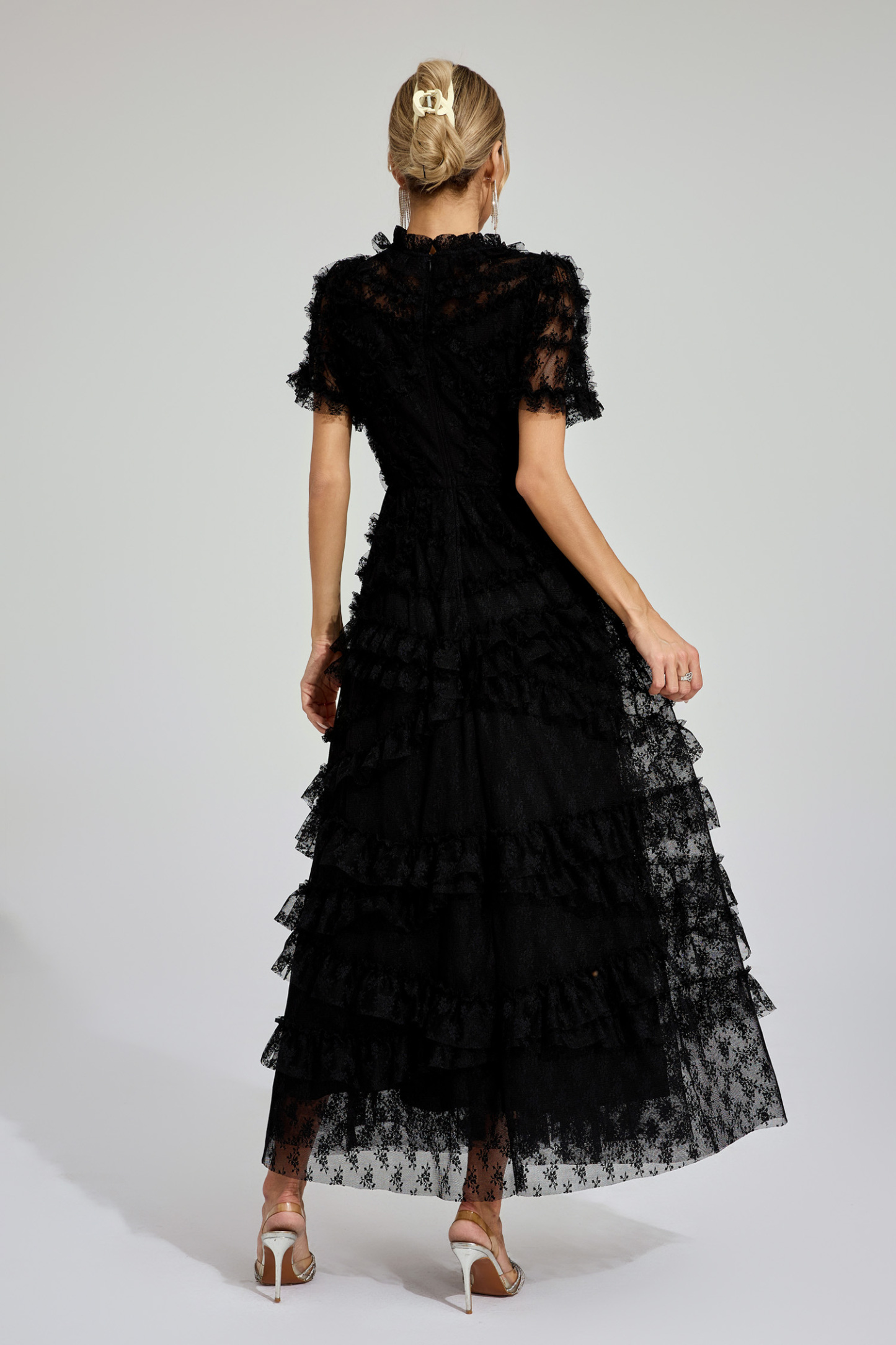 Malan Black Floral Midi Dress