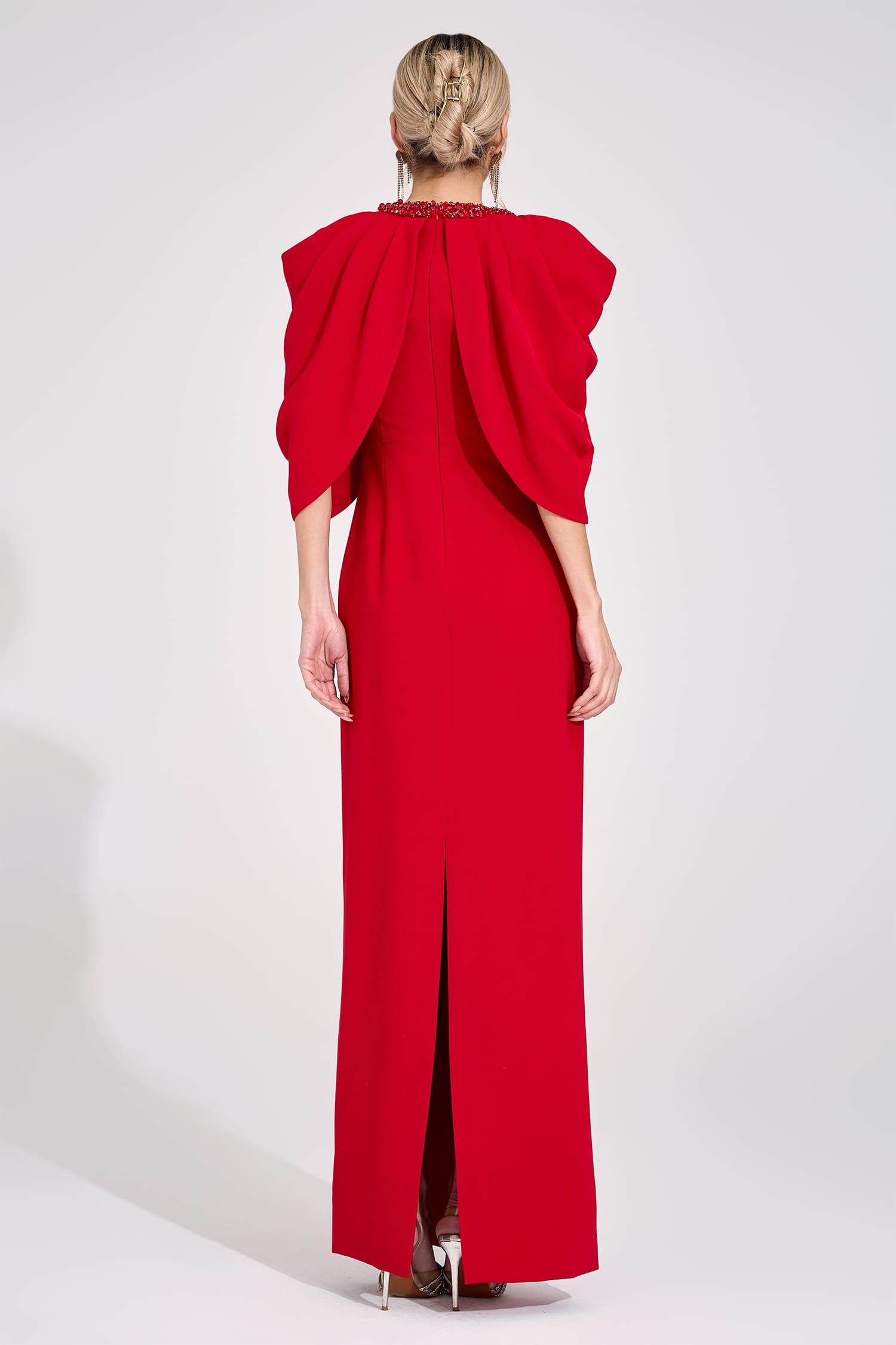 Tora Red Bat Sleeve Maxi Dress