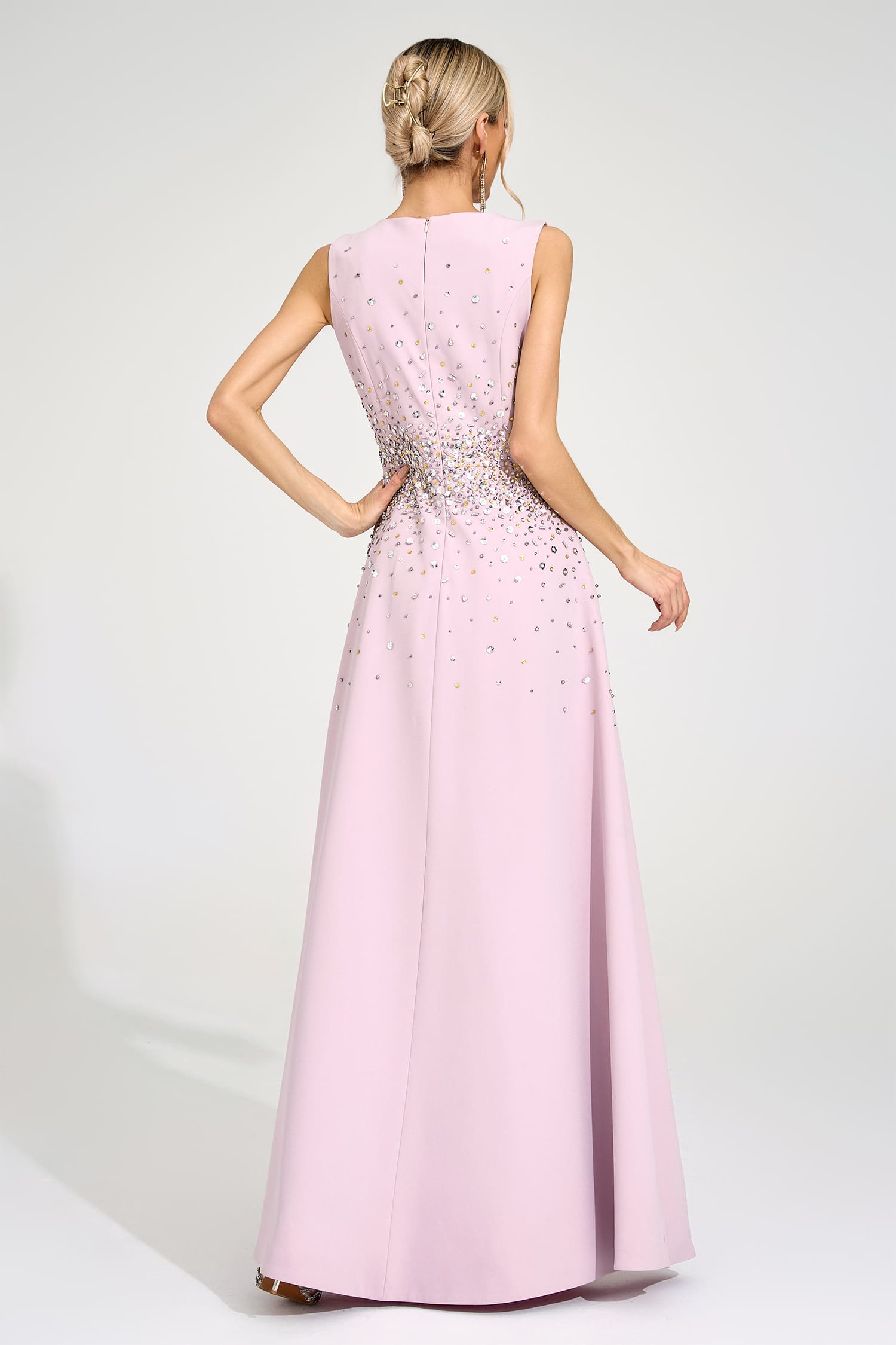Milton Light Pink Diamond Maxi Dress