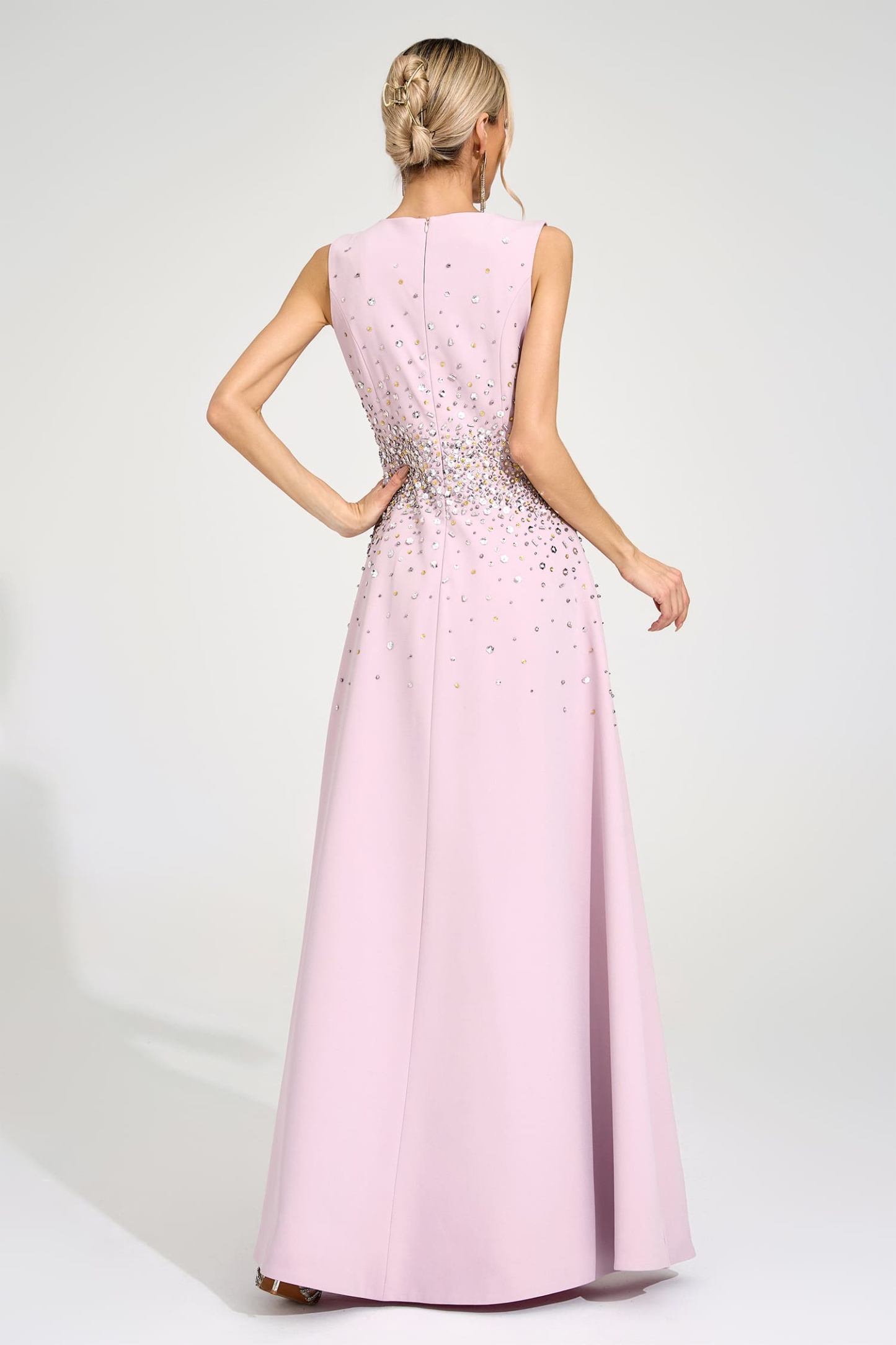 Milton Light Pink Diamond Maxi Dress