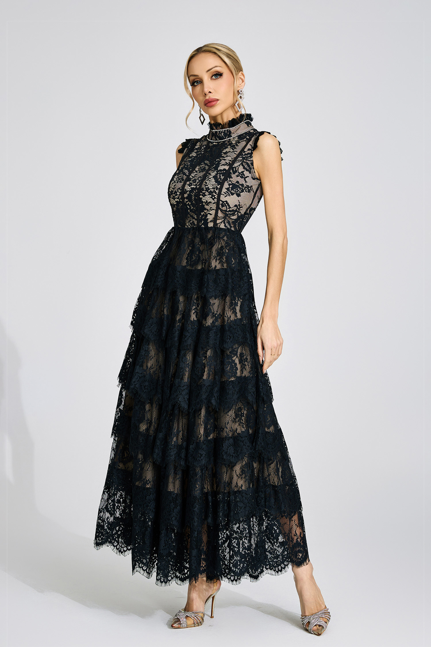 Briar Black Lace Maxi Dress