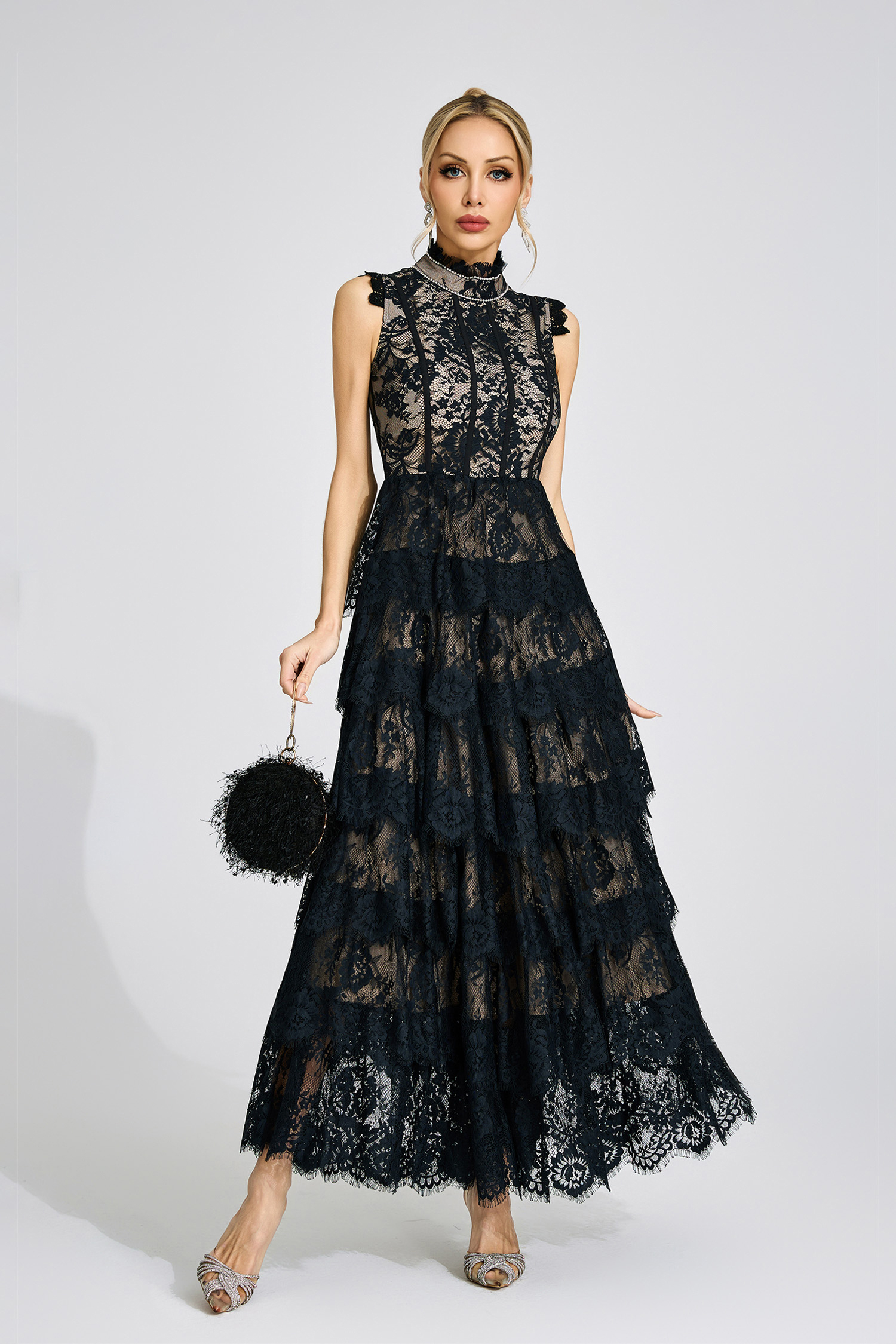 Briar Black Lace Maxi Dress