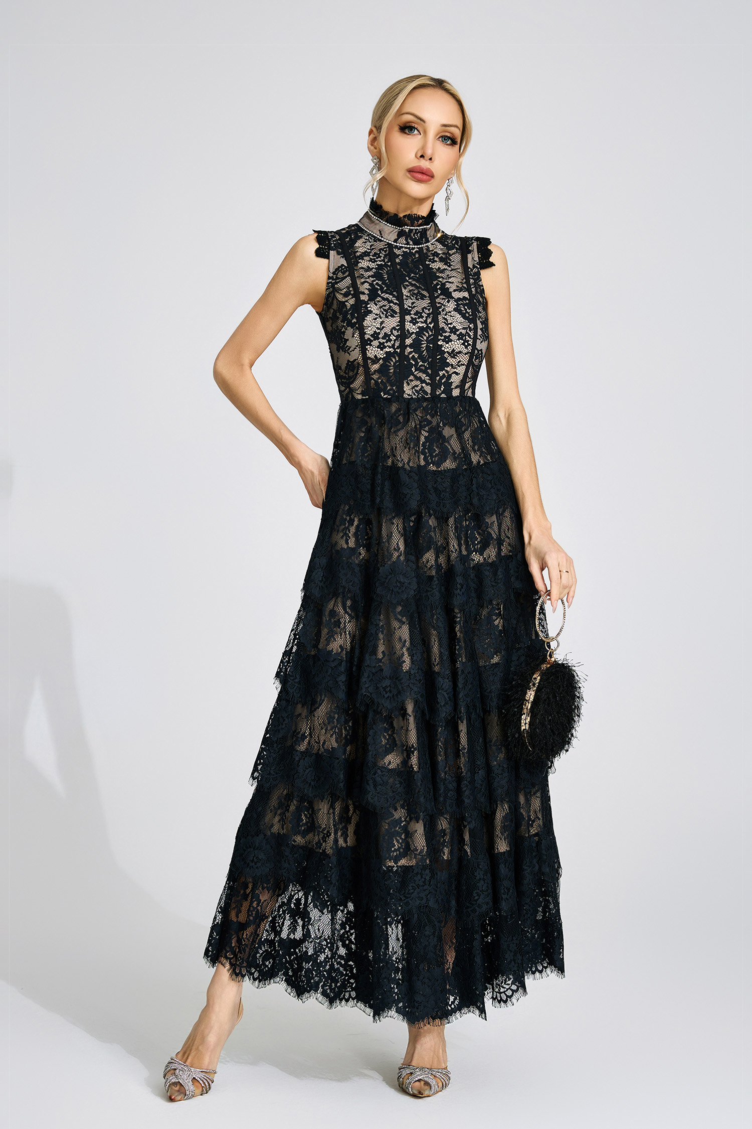 Briar Black Lace Maxi Dress