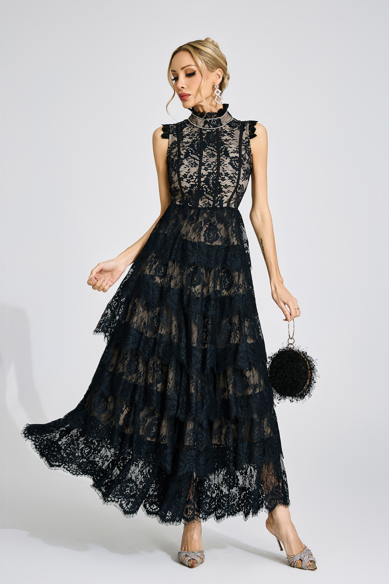Briar Black Lace Maxi Dress