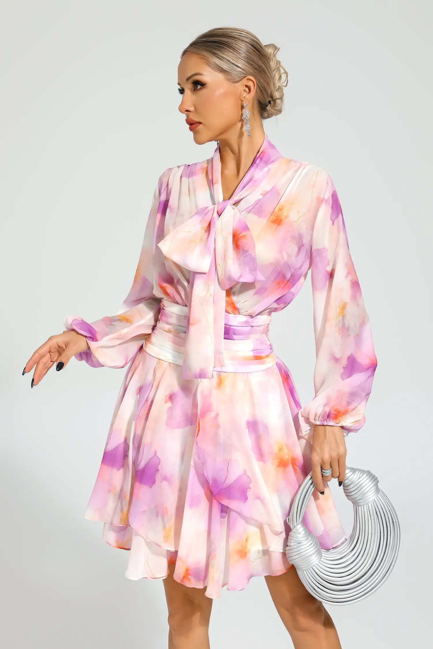 Edgar Pink Floral Mini Dress