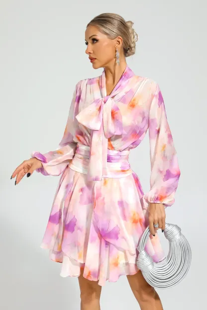 Edgar Pink Floral Mini Dress