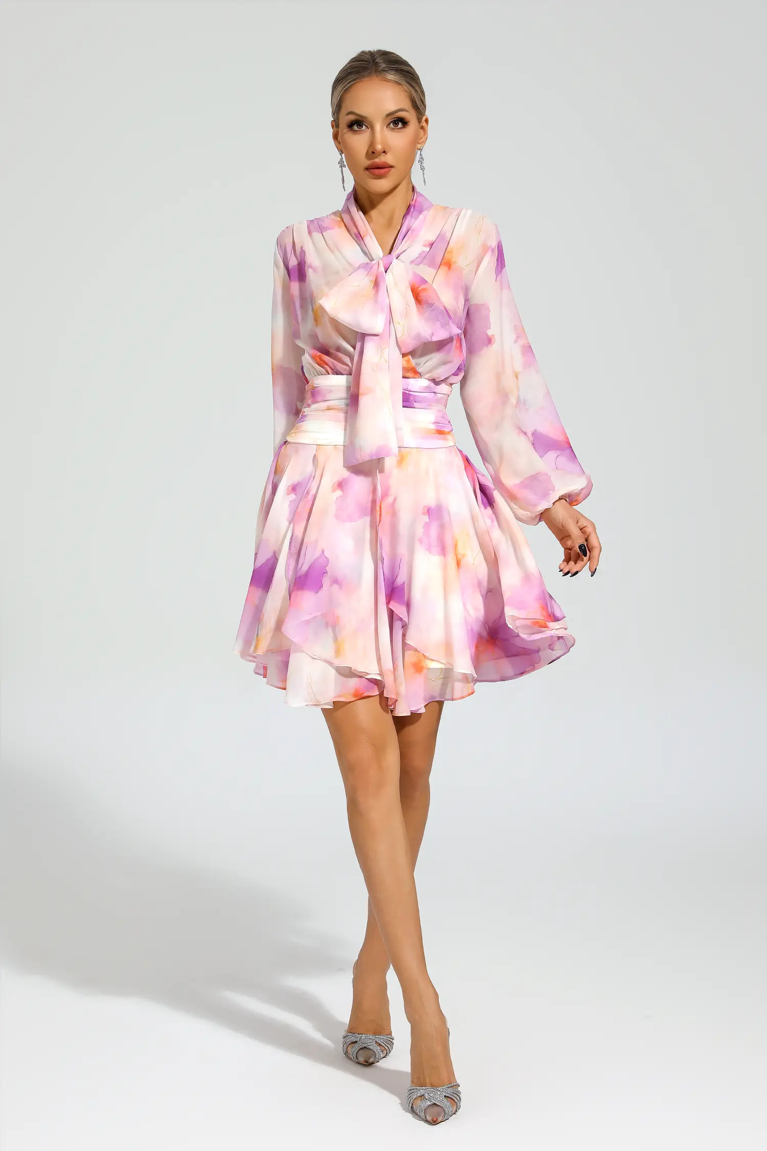 Edgar Pink Floral Mini Dress