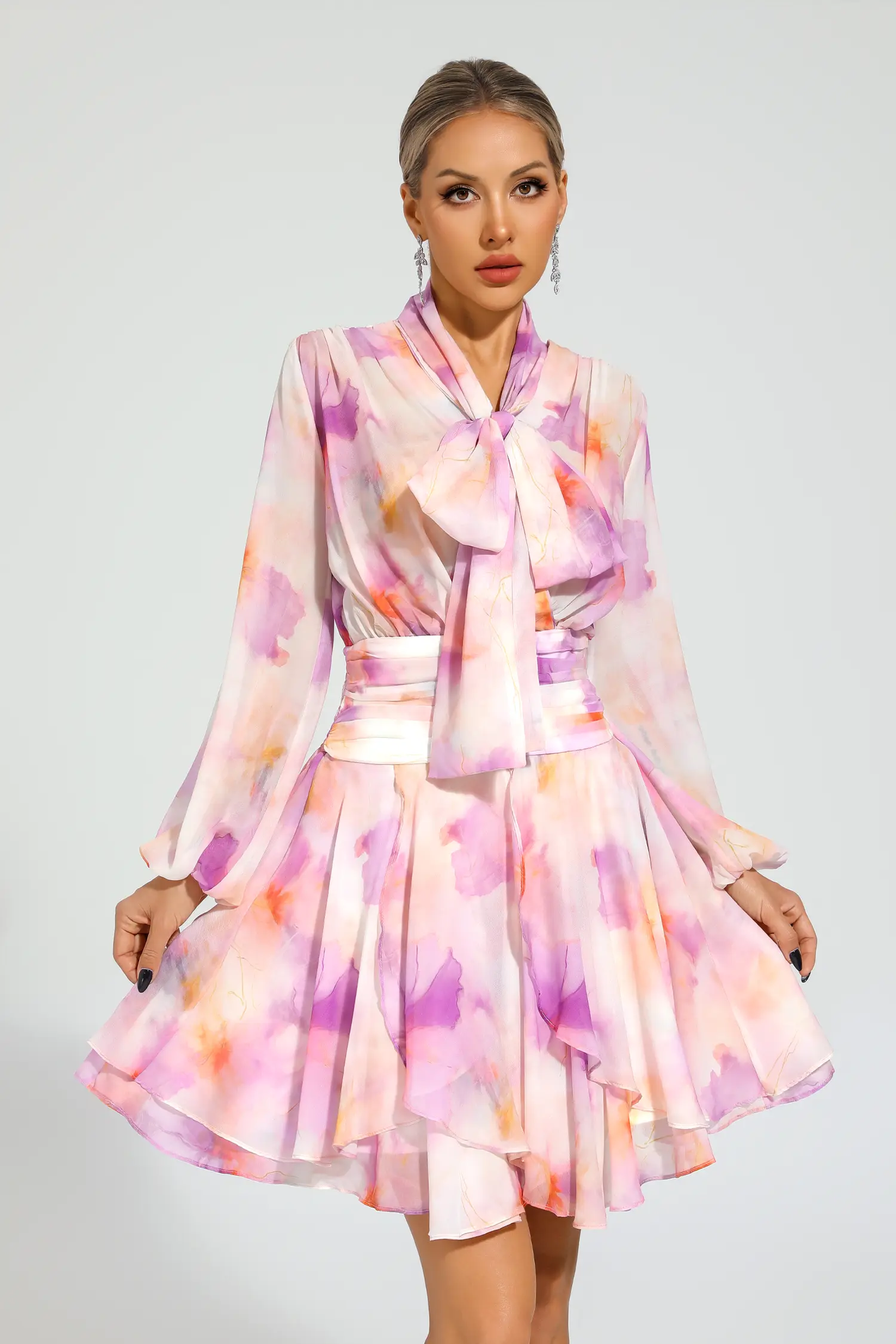 Edgar Pink Floral Mini Dress
