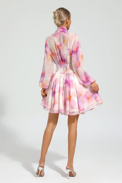 Edgar Pink Floral Mini Dress