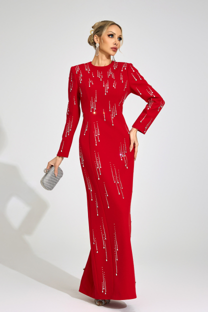 Kai Red Diamond Maxi Dress