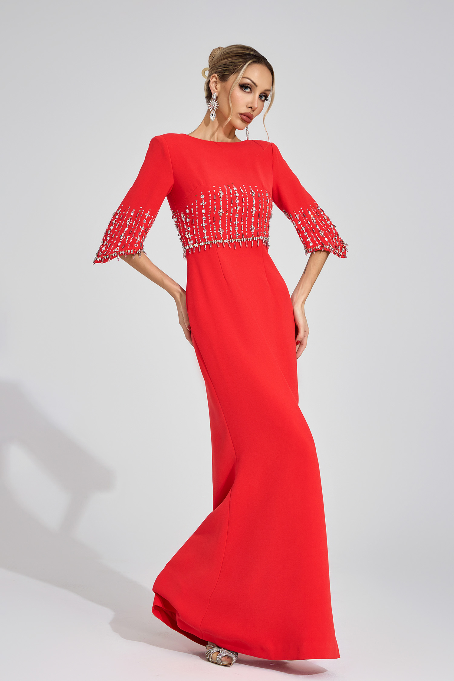 Lea Red Diamond Maxi Dress