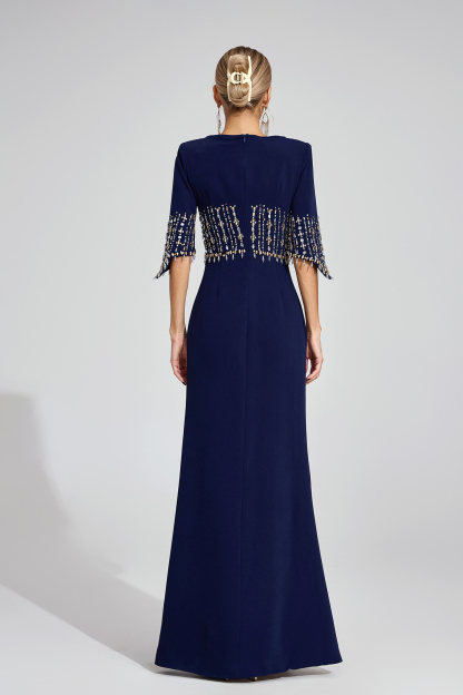 Lea Dark Blue Diamond Maxi Dress