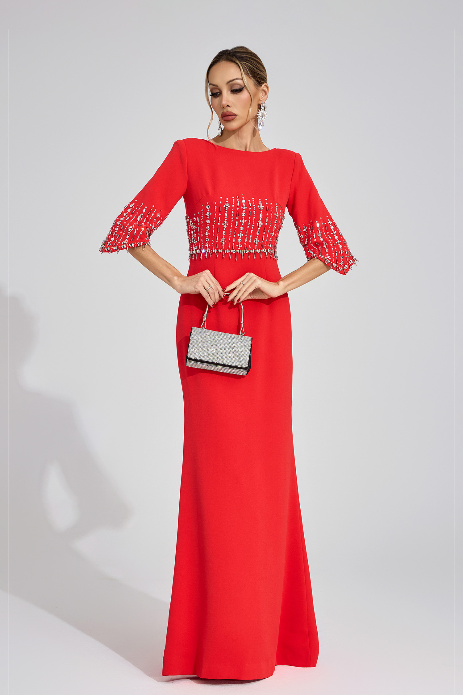 Lea Red Diamond Maxi Dress