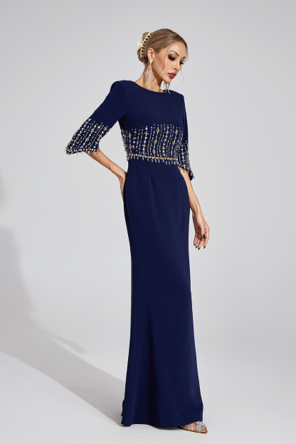 Lea Dark Blue Diamond Maxi Dress