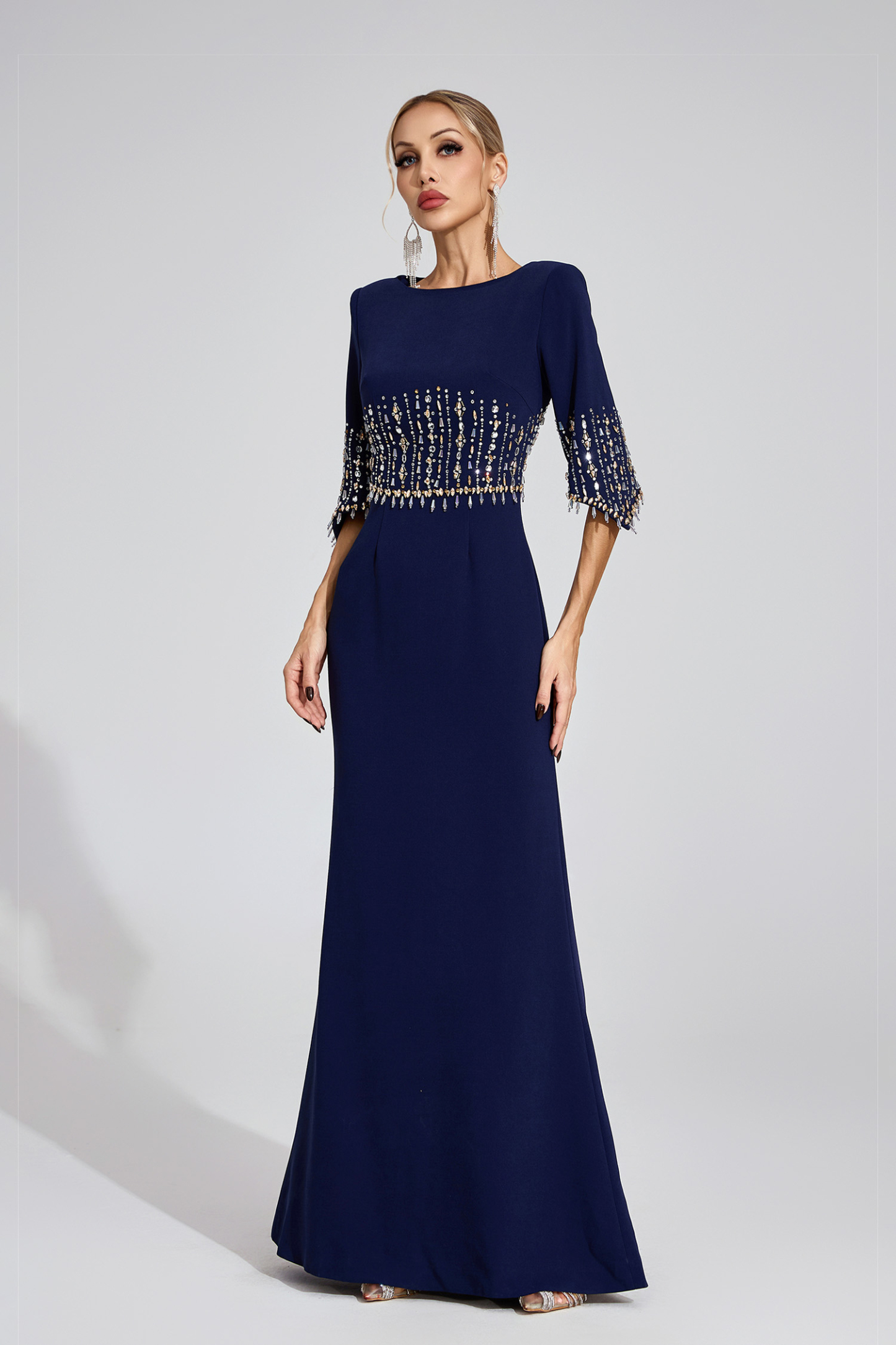 Lea Dark Blue Diamond Maxi Dress