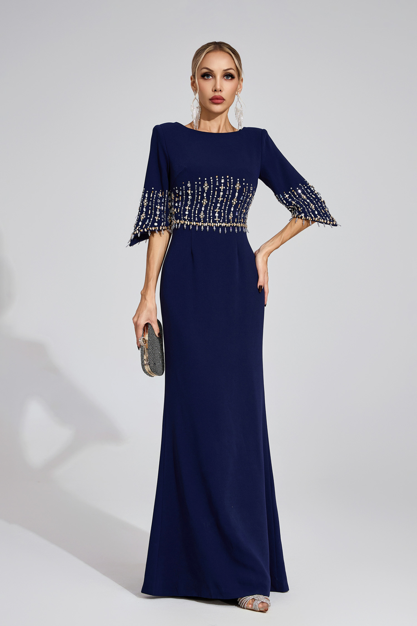 Lea Dark Blue Diamond Maxi Dress