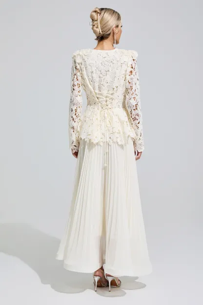 Anthony Apricot Pleated Set
